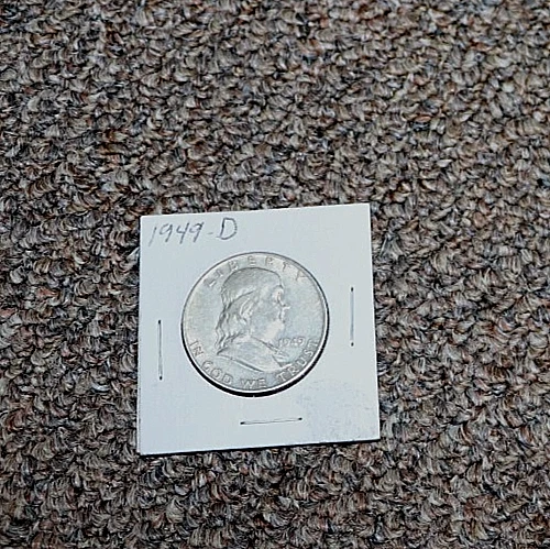 1949-D FRANKLIN HALF DOLLAR-90% SILVER-VERY GOOD CONDITION