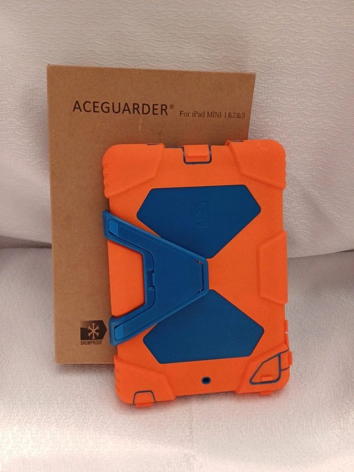 Funda con soporte para niños a prueba de golpes AceGuarder para iPad Mini 1&2&3 naranja y azul Foto 2 de 2