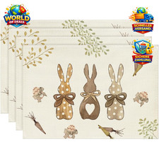 Ostern Platzsets 4er Set Hasen Karotten 30x45cm Tischdekoration