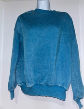 Zenana Women  s Small Teal Crewneck Sweatshirt Relaxed Fit Long Sleeve Pullover