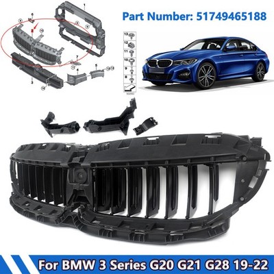 W/O Motor Front Radiator Grille Air Shutter For 2019-22 BMW G20 G21 51749465188