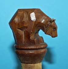 Alter Holz Zierkorken B&auml;r / Carved Wooden Bottle Stopper Bear / Bouchon en Bois