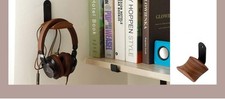 Headphone Hanger Headset Stand Hook Walnut Wood Headphone Holder Rack Hook De...