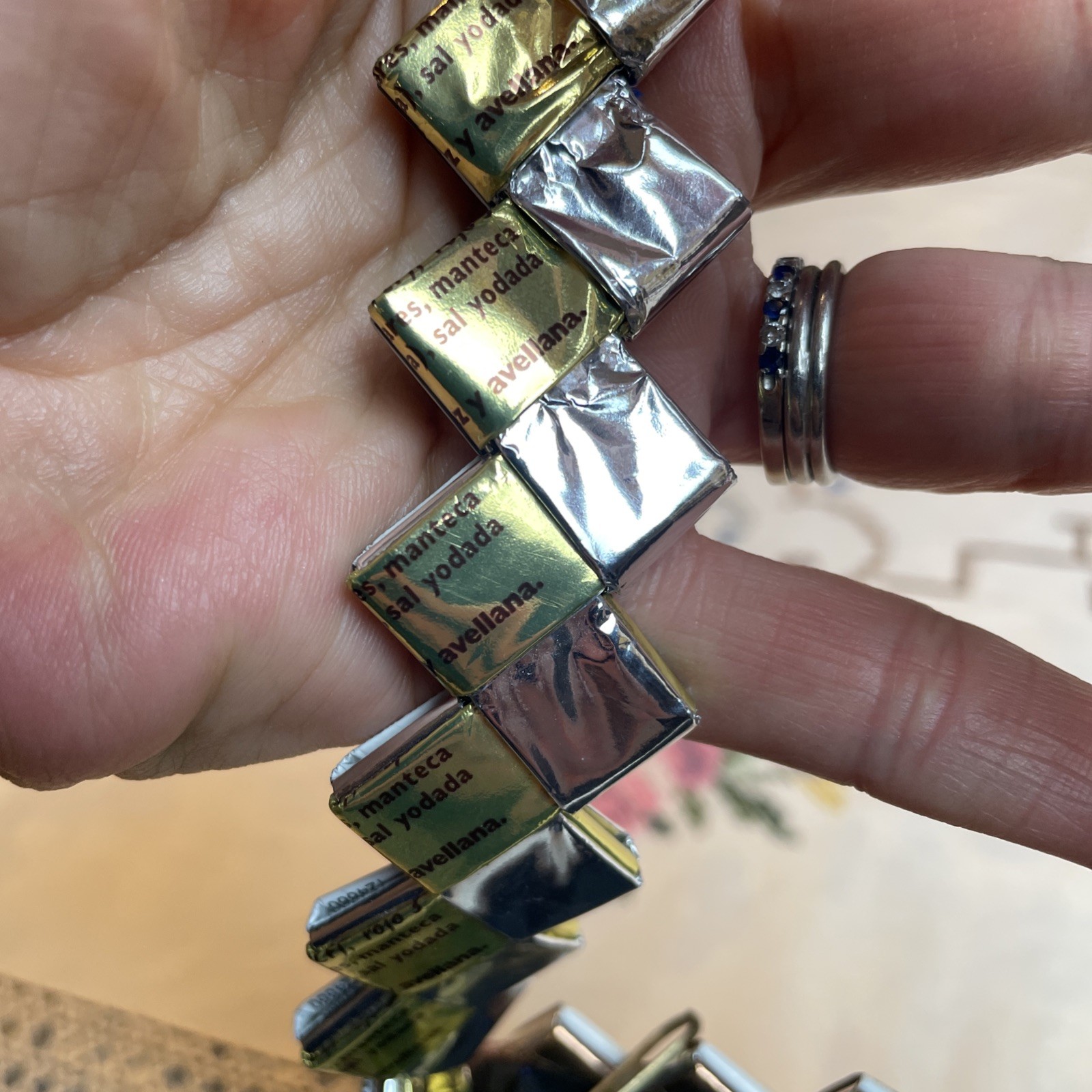 Silver And Multi Color Candy Wrapper Mini Purse Z… - image 15