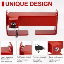 Steel Cargo Door Lock Shipping Container Lock w/ 2 Keys Heavy Duty Security Red