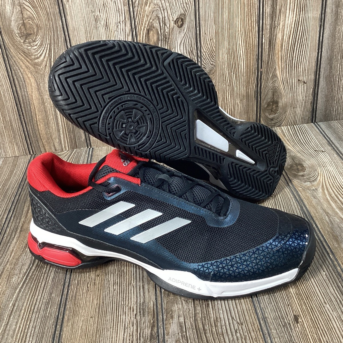 Adidas Barricade Club Tennis Shoes Mens Black Red White CM7781