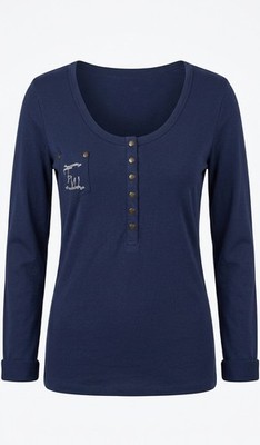 4wards  Langarm Shirt Sweatshirt Damen blau blue Gr.40 Cotton Made in Africa NEU