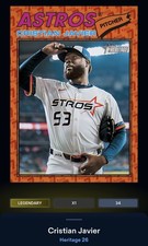 26 Topps Bunt DIGITAL Heritage Color Of The Year LEGENDARY Christian Javier