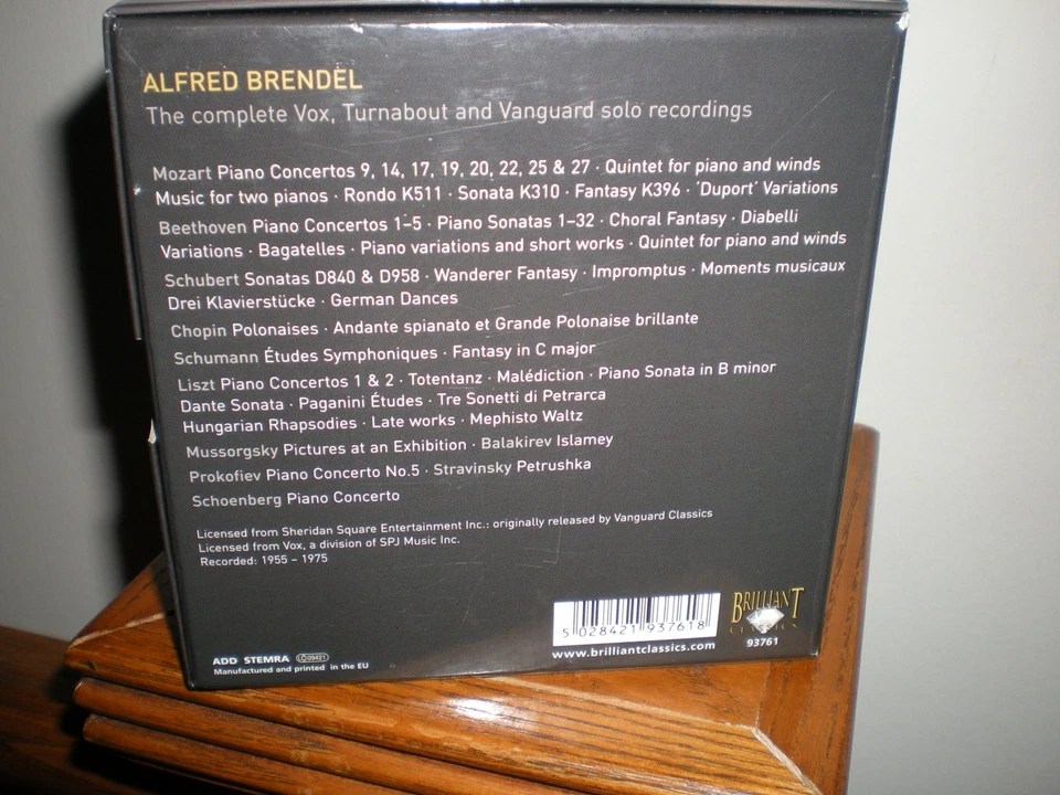 Alfred Brendel: Complete Vox-Turnabout & Vanguard Solo Recordings, 35 CD, 2008 - Image 2 of 4