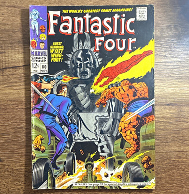 Marvel Comics Fantastic Four #80 1968 Stan Lee Jack Kirby Wyatt Wingfoot