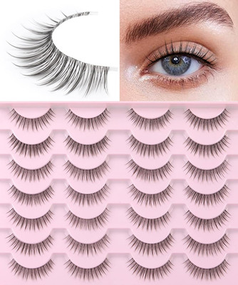 Eyelashes Wispy 10Mm False Lashes Natural Look Soft 3D Mink Lashes Short Strip L