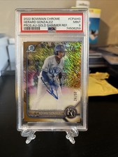 Herard Gonzalez bowman chrome auto /50 Gold Shimmer PSA 9