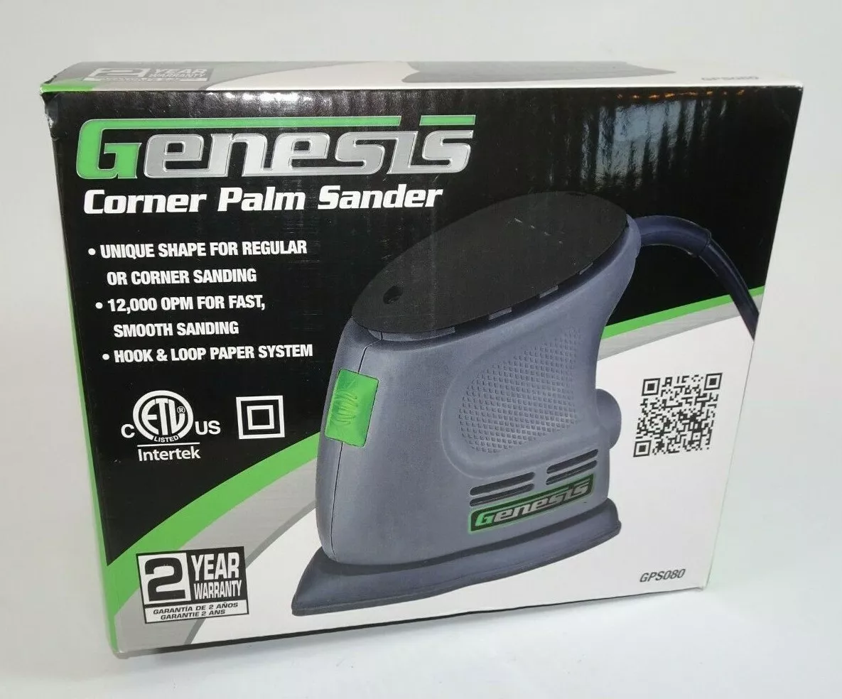 Genesis GPS080 Corner Palm Sander for Regular Corner Sanding with Palm Grip