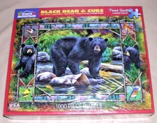 NEW 2015 HTF Black Bear & Cubs Outdoor Mountain Stream Mama Baby 1000 Pc Puzzle