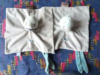 Pull En Maille Fiorella Di Verdi - Bleu Turquoise Et Gris - Taille 42 - Coton Mélangé - Occasion Très Bon état - Fabriqué En France