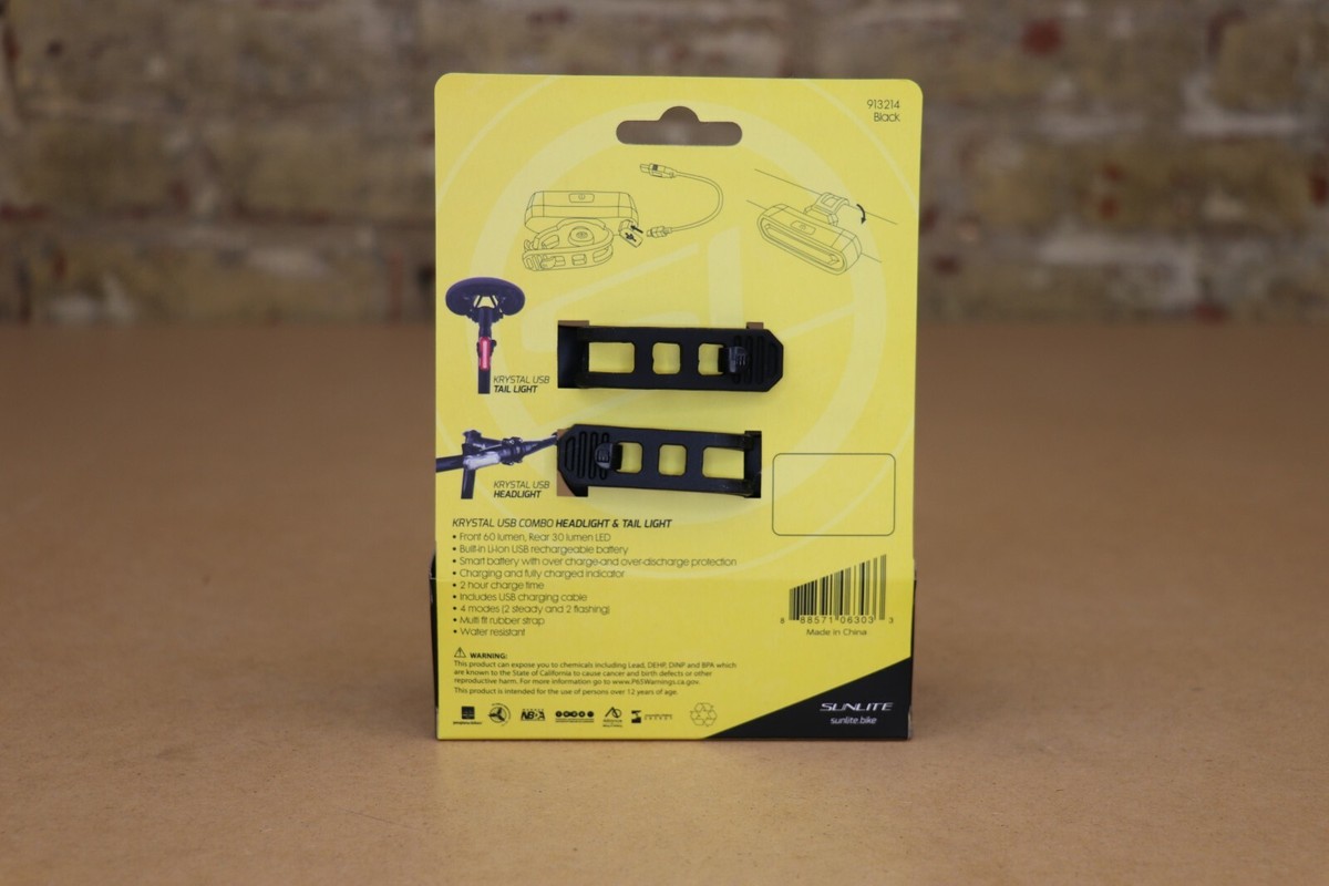 フルセット59 Sunlite Krystal USB Bicycle Headlight and Tail Light Combo