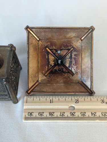 Vintage Messing Räuchergefäß Hütte markiert Symbol Japan Pagode Kirschblüten 2,5" - Bild 5 von 11