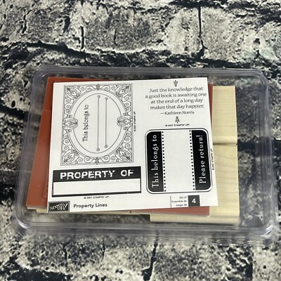 Stampin' Up! PROPERTY LINES Rubber Stamp Set 4 Unmounted Stamps