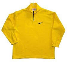 Vintage 90s Nike Swoosh Fleece Quarter Zip Pullover USA Made Gray Tag 2XL