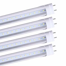 LED Tube Bulb 4FT 18W Double-end Single-end Powered 6000K Cool White Clear Milky