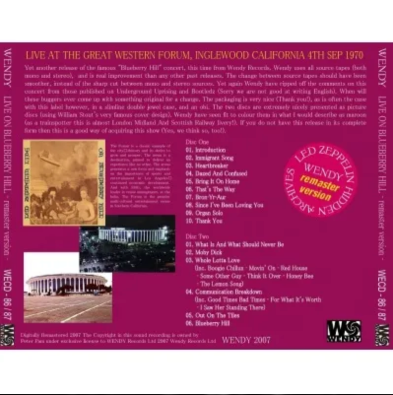 LED ZEPPELIN / LIVE ON BLUEBERRY HILL remaster version (2CD
