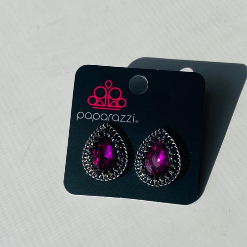 Earrings By Paparazzi Accessories Debutante Debut Pink Teardrop Rhinestone - Bild 3 von 3