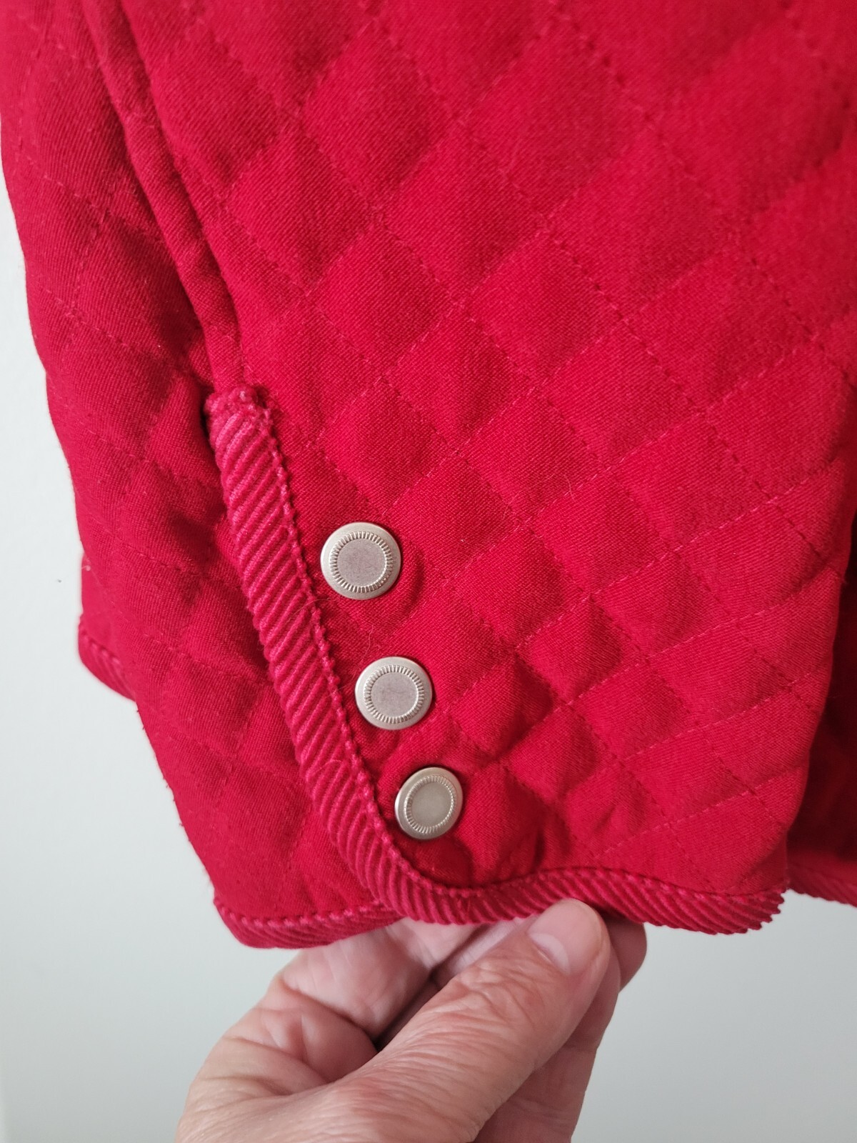 Talbots Petites Snap Button Front Solid Red Jacke… - image 7