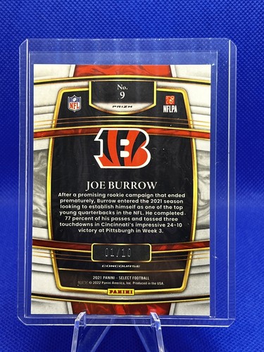 2021 Joe Burrow Select Disco Color-Match Concourse #1/10 SSP Bengals WOW LSU OSU - Foto 2 di 2