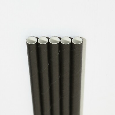 Bulk Papier Strohhalme - 6 mm x 200 mm schwarz Papier Trinkhalm 1000/5000/10000 UK