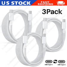 3Pack Braided Dual USB C Cable Type C To Type C Cord Fast Charging For iPhone 15