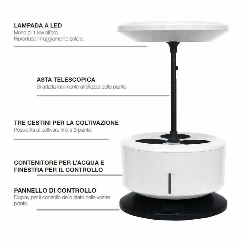 Coltura Idroponica GARDEN MACHINE Vaso Coltivazione Orto Fiori Piante in Casa, fotografia 3 di 4