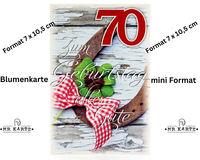 B&C Mini Karte 70 Geburtstag Kleine Geburtstagskarte 7 X 10,5 Cm Blumen Geschenk