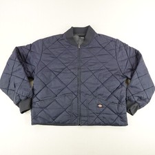 Dickies Jacket Mens XXL Navy Blue Diamond Quilted Bomber Insulated Work Coat