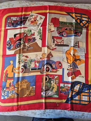 Hermès L'Élégance et le Confort en Automobile Scarf W/ Box RED