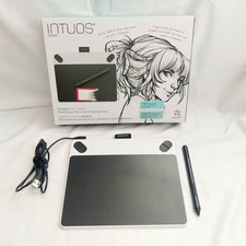 Intuos Draw Wacom White Tablet CTL-490, Pen  Cable w/ Box - Used - Pre-owned