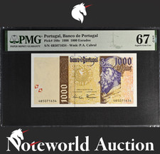 Portugal Banco de Portugal 1000 Escudos 1998 P 188c UNC PMG 67 EPQ