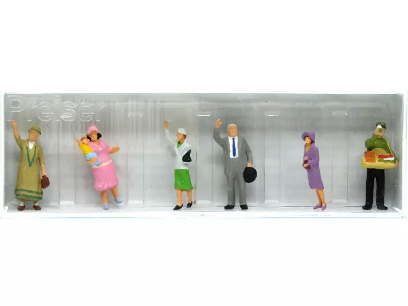 Figurines Preiser 12443 Adieux sur le quai epoque 1930 pour decor ferroviaire HO 1/87