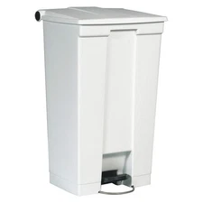 RUBBERMAID COMMERCIAL PRODUCTS FG614600WHT Step On Trash Can,Rectangular,23 gal.