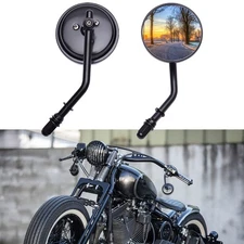 DREAMIZER 3" Motorcycle Vintage Mirrors Round Rear View Mirror 8mm Black Comp...