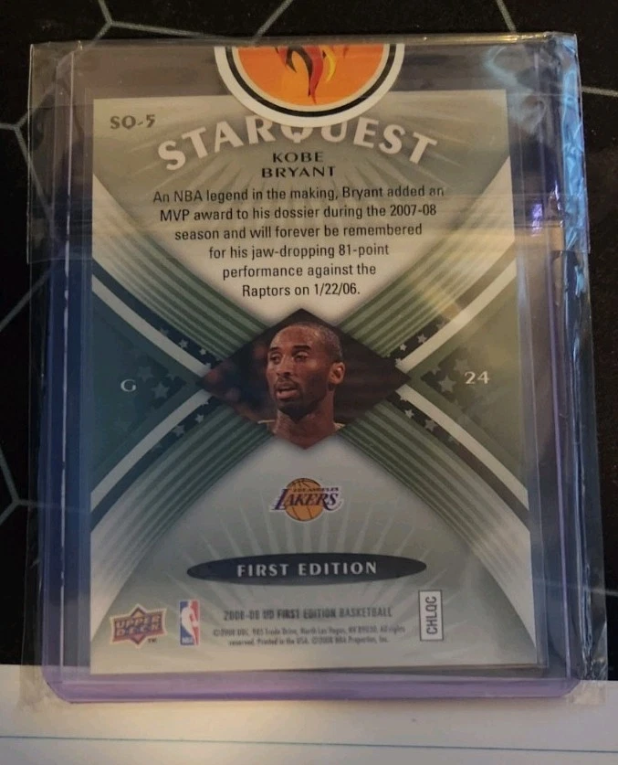 2008-09 Upper Deck First Edition – StarQuest Green #SQ-5 Kobe Bryant - Image 2 of 2
