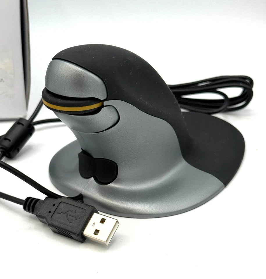 Posturite Penguin USB Wired Ambidextrous Ergonomic Mouse Vertical Small MAC PC - Image 2 of 4