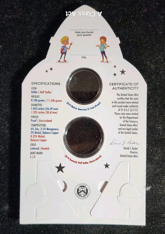 2019 Rocketship set Kennedy Half Dollar MS67 PL Sacagawea PF70 Ultra Cameo T8930 - Image 3 of 4