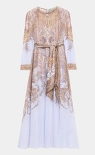 Zimmermann Hypnotic Sheath Dress, Long Sleeve, Scarf Tie Belt, short slip