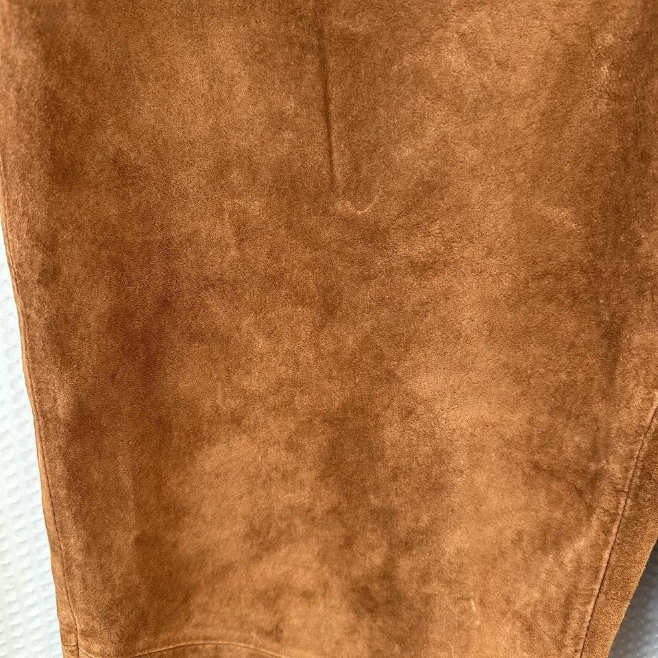 对开式 Saks Fifth Avenue 100% 皮革棕色女式拉裤大号 — 第 3/4 张图片