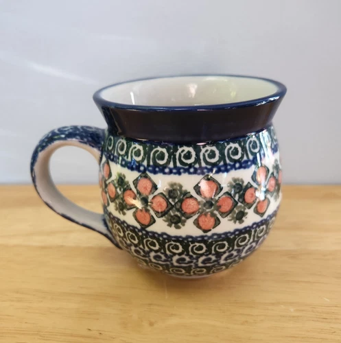 Polish Pottery Unikat 47A Bubble Mug  Cup Boleslawiec Janine Palka 