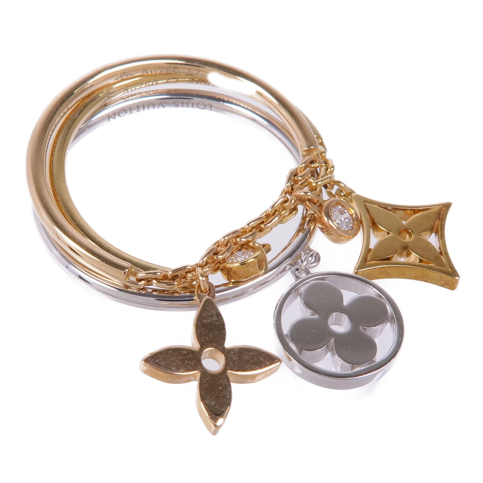 LOUIS VUITTON（LV） Anello LOUIS VUITTON LV Idillio Fiore Oro Giallo Bianco Rosa 18K US#8