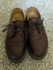 Vtg Doc Martens Made in England Brown Leather Lace Up Oxford Unisex UK 4 US 6.5