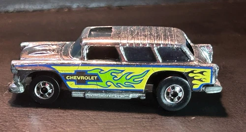 Vintage Hot Wheels 1977 Super Chrome Alive '55 Chevy Nomad Original Nice!