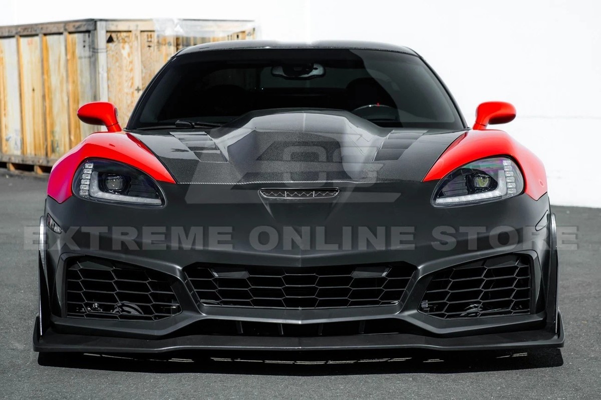 コルベット　フロントバンパー　zr1 C7 ZR1 Style Conversion Front Bumper Fits 05-13 Corvette C6 Z06
