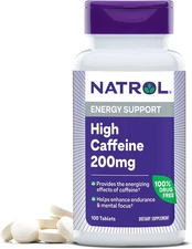 Natrol High Caffeine 200 mg pr Serving Energy Supplement for Adults EXP 11/30/26